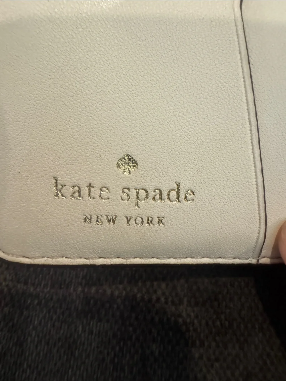 Kate Spade New York Ivory Saffiano Leather Zip Bifold Wallet